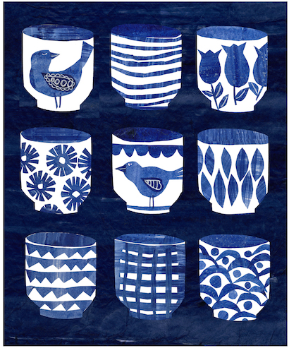 Blue Decorated Pots